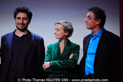 De gauche à droite : Andrea Iannetta, réalisateur - Charlotte Uzu, membre du Jury Documentaires - François Vila